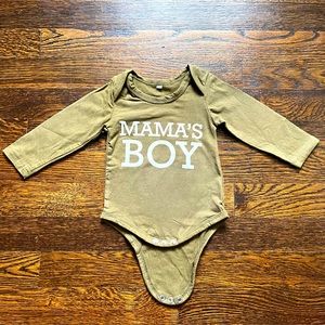 Army Green “MAMAS BOY” Onesie.